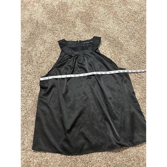 The Limited Women's XL Black High Neck Satin Sleeveless Party Blouse - Picture 2 of 5